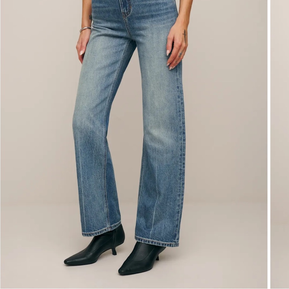 Reformation Wilder Stretch High Rise Wide Leg Cropped Jeans